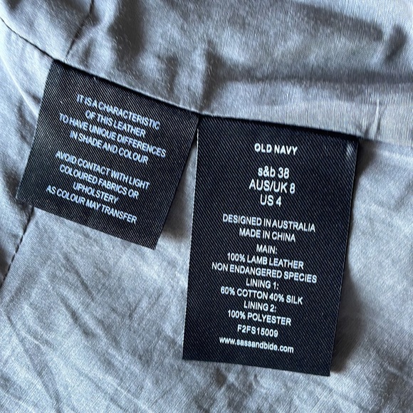 Rare Sass & Bide ink colour leather Jacket | size 8 - Picture 5 of 13